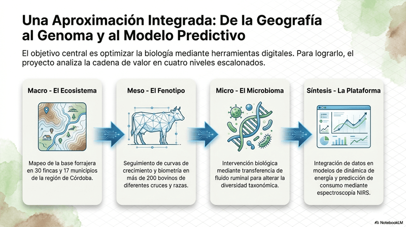 Diagrama de consolidación de la interfaz digital-biológica en acción