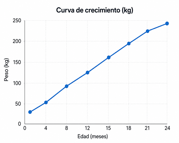 Curva de crecimiento kg